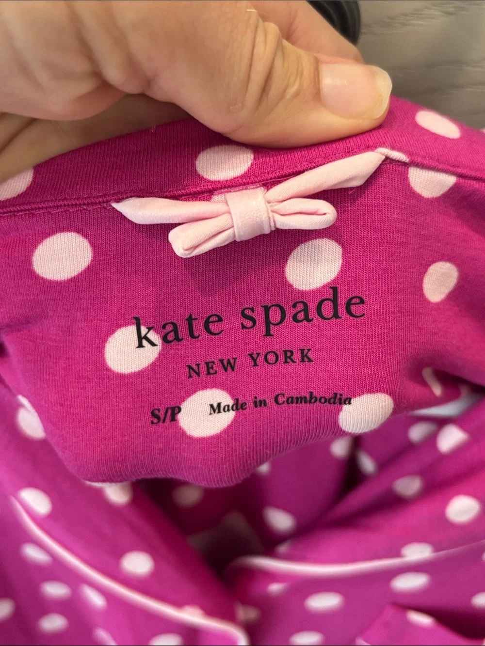 kate spade Hot Pink Polka Dot Short Sleeve Pajama Set